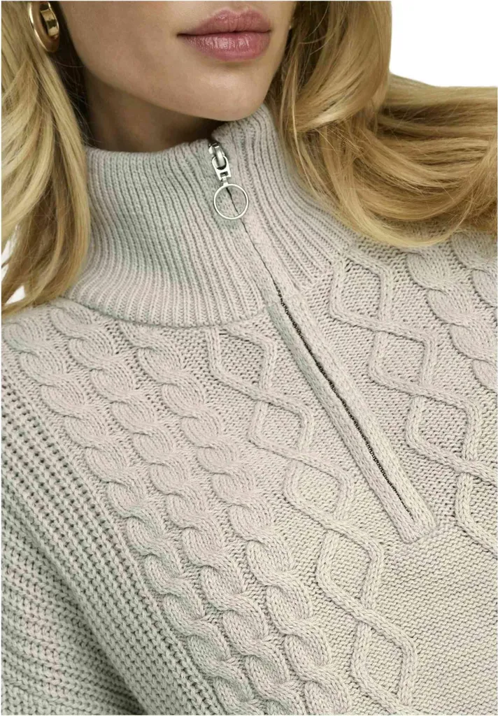 Pull en Maille Douce Beige Claro Only - Tricot Confortable Taille L