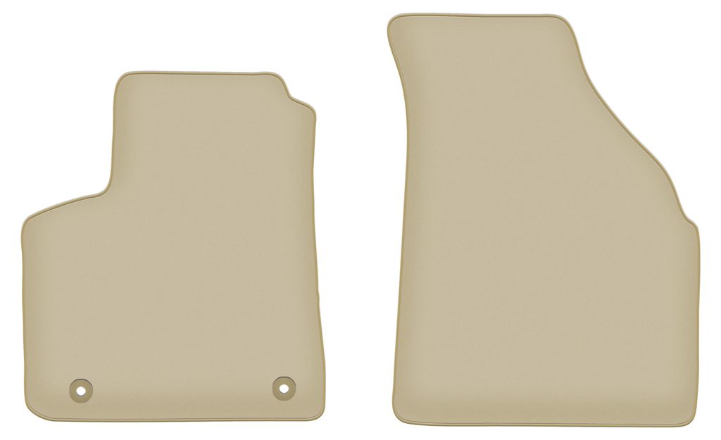 Velours-Fußmatten Vorne PREMIUM beige passend für Chevrolet Tacuma (2000-2011, Minivan) – mit Befestigungen – passgenau