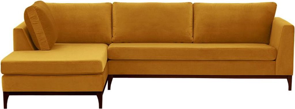Linksseitiges Ecksofa Gosena Wood-Velluto 8-black