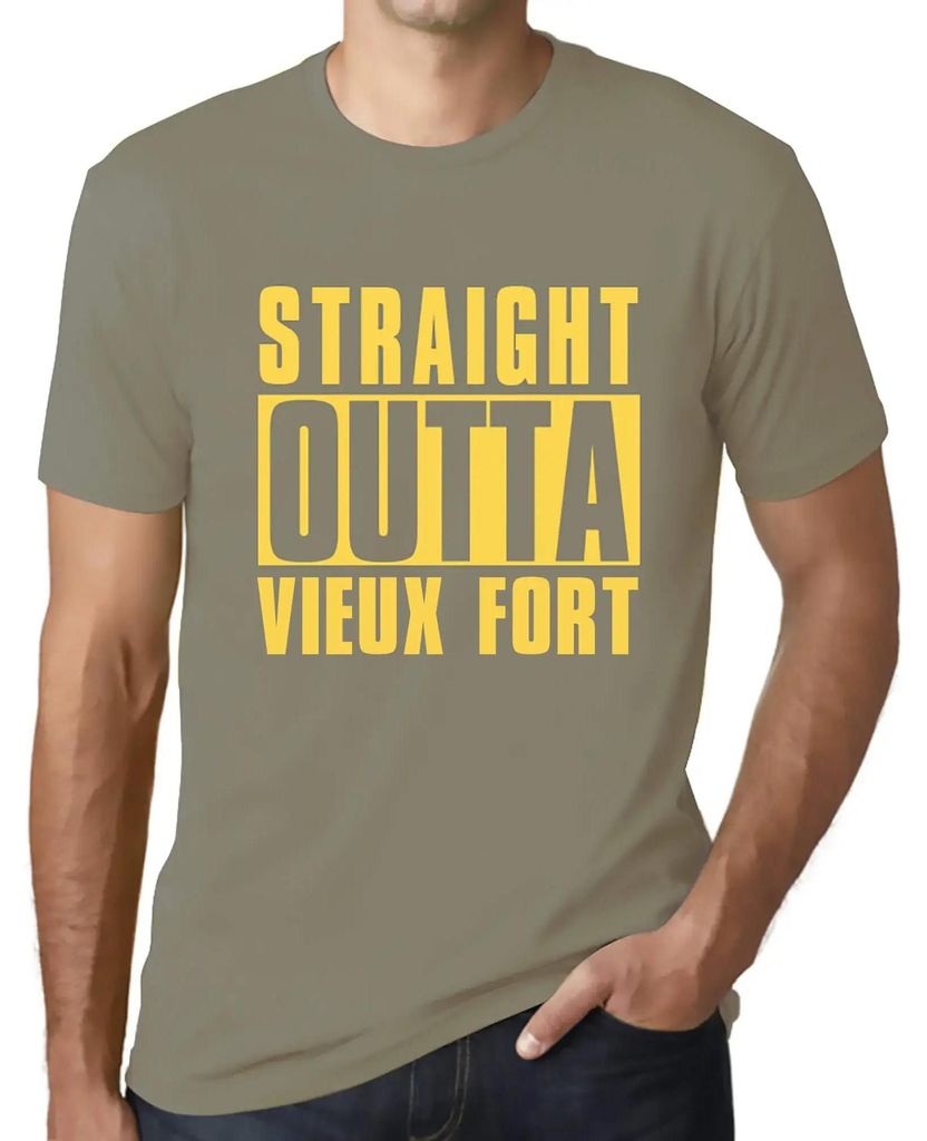 Herren Grafik T-Shirt Direkt aus dem Vieux Fort – Straight Outta Vieux Fort – Öko-Verantwortlich Vintage Jahrgang Kurzarm Lustige Druck Geburt...