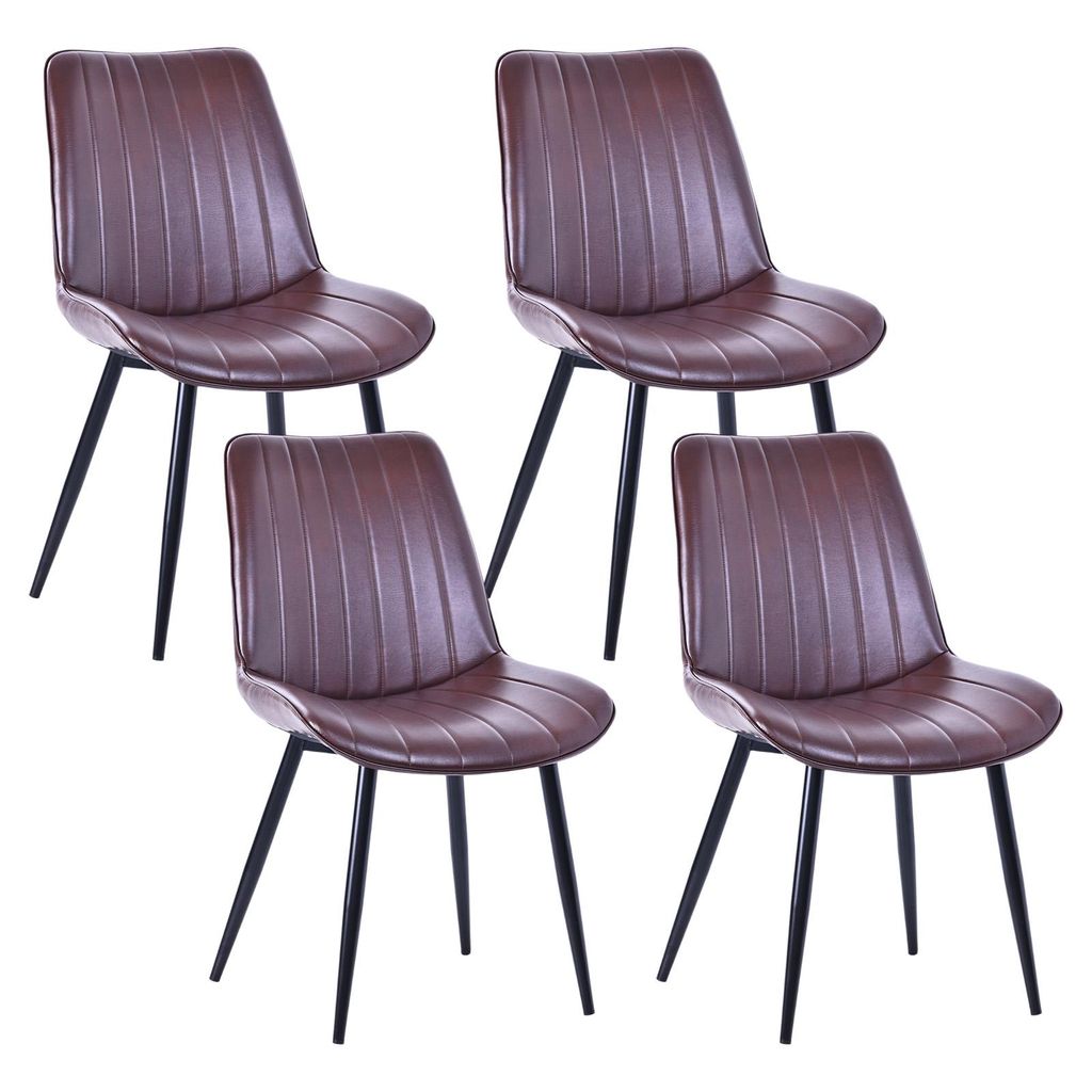 HOMAVO Esszimmerstuhl – Bequemer Samt- oder Kunstlederstuhl, ergonomisch, Metallgestell, breite Sitzfläche 53×43 cm, einfach montierbar, 4er Set