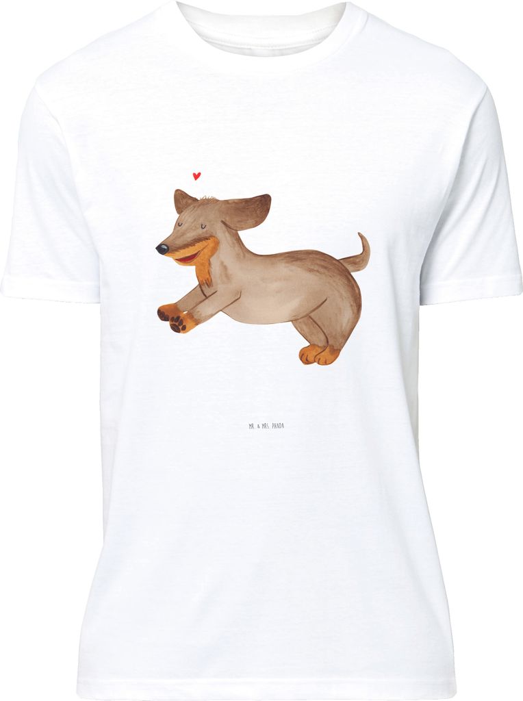 Mr. & Mrs. Panda T-Shirt Hund Dackel - Weiß - Geschenk, S, Produktbild 
