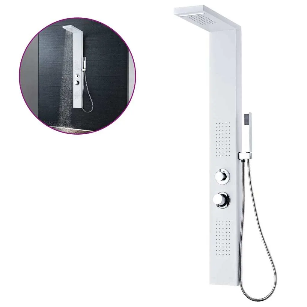 Système de panneaux de douche aluminium blanc mat anti-corrosion durable