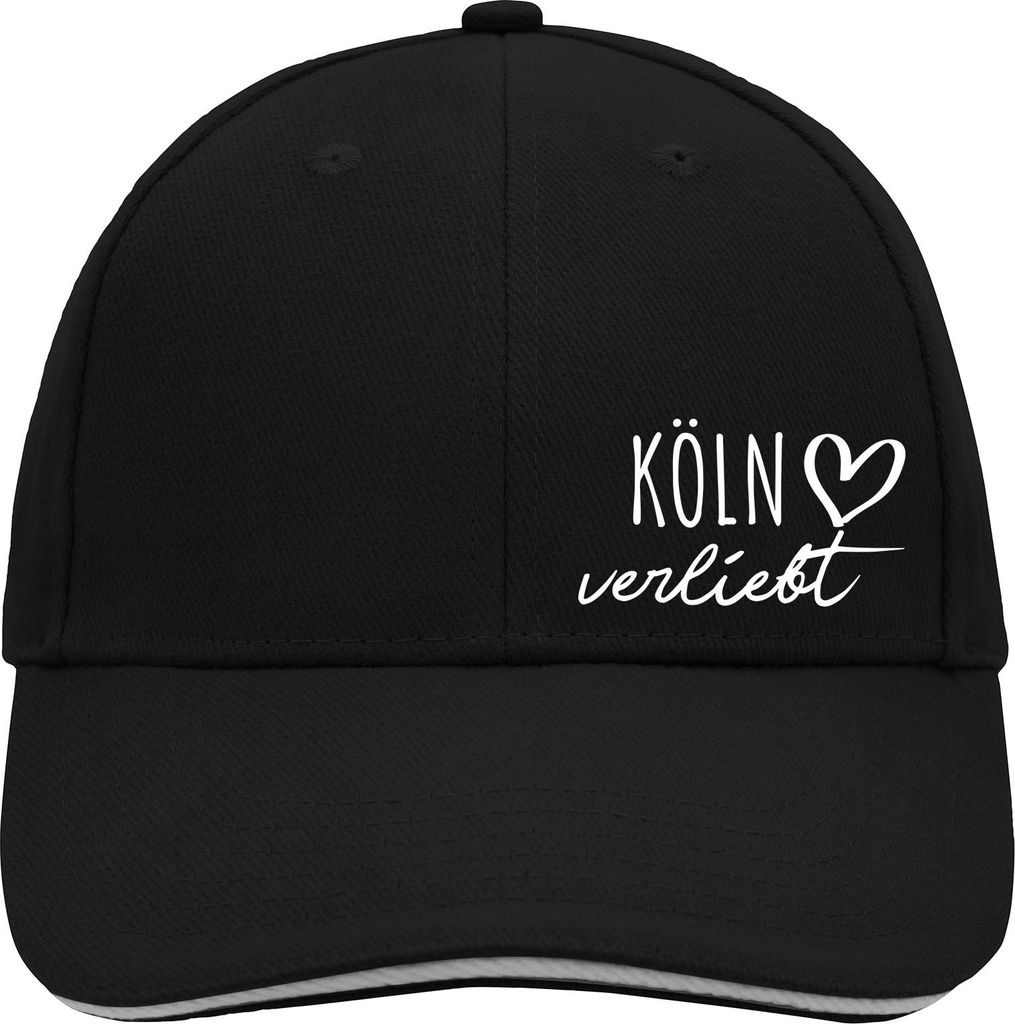 Huuraa Cappy Mütze Köln verliebt Black/Light Grey Baumwolle 6-Panel Kappe Geschenkidee