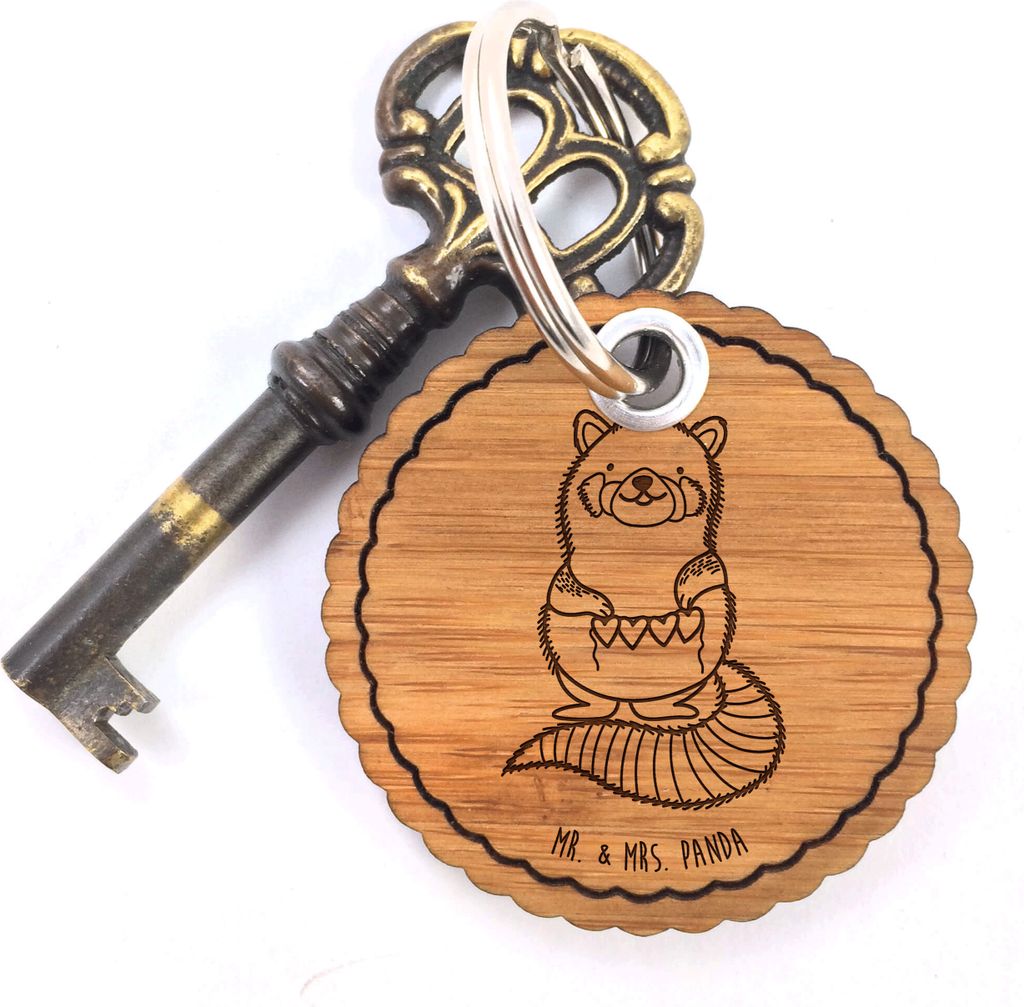 Mr. & Mrs. Panda Taschenanhänger Roter Panda - Transparent - Geschenk, Rot, Lieblingsmensch, Liebling, Liebe, Schlüsselanhänger, anhänger schl...