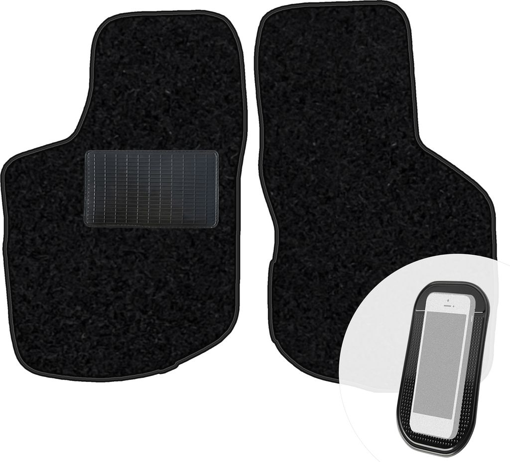 moto-MOLTICO Vorne Fußmatten Auto Velours Autoteppiche Schwarz Automatten Set 2-teilig passend für Opel Corsa B 1993-2000