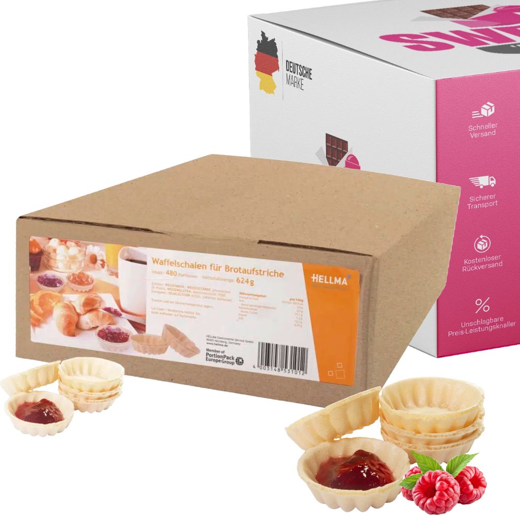 Hellma Waffelschalen für Brotaufstriche, 480 Stk Waffel Produktbild 5