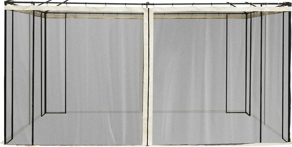 Protection moustiquaire pour tonnelle de jardin 4 parois noir 3.5m