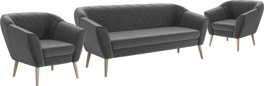MEBLINI Mini Sofa Set 3-1-1 für Wohnzimmer - Mini Lounge für fünf Personen - Küchensofa - Sofa Klein - Sitzgarnitur - Polstergarnitur - Sofagar...