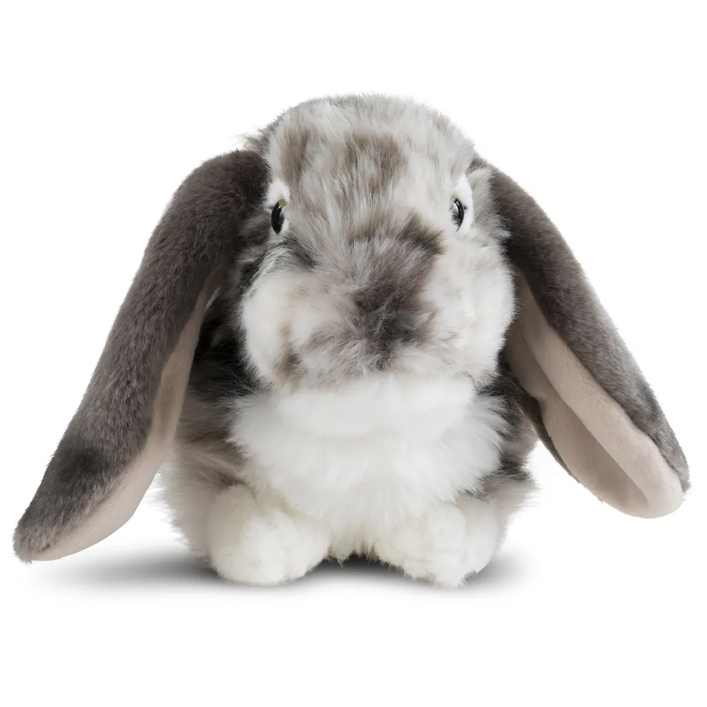 Living Nature Doudou Lapin Gris - Peluche Lapin Lop Oreille de 30cm