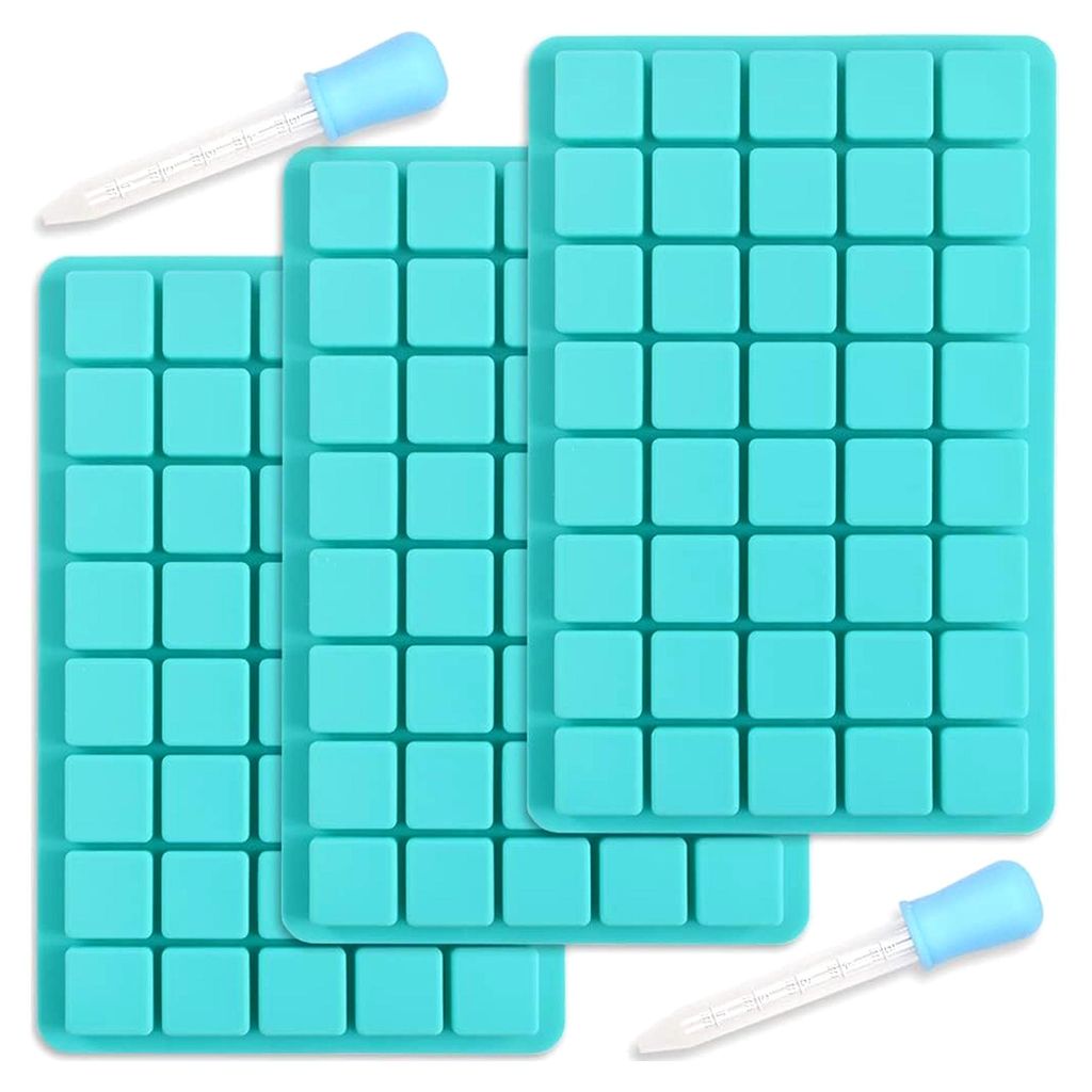 Quadratische Silikonform mit 40 Mulden für Schokolade, Süßigkeiten, Eiswürfel, Trüffel, Pralinen, 3 Stück