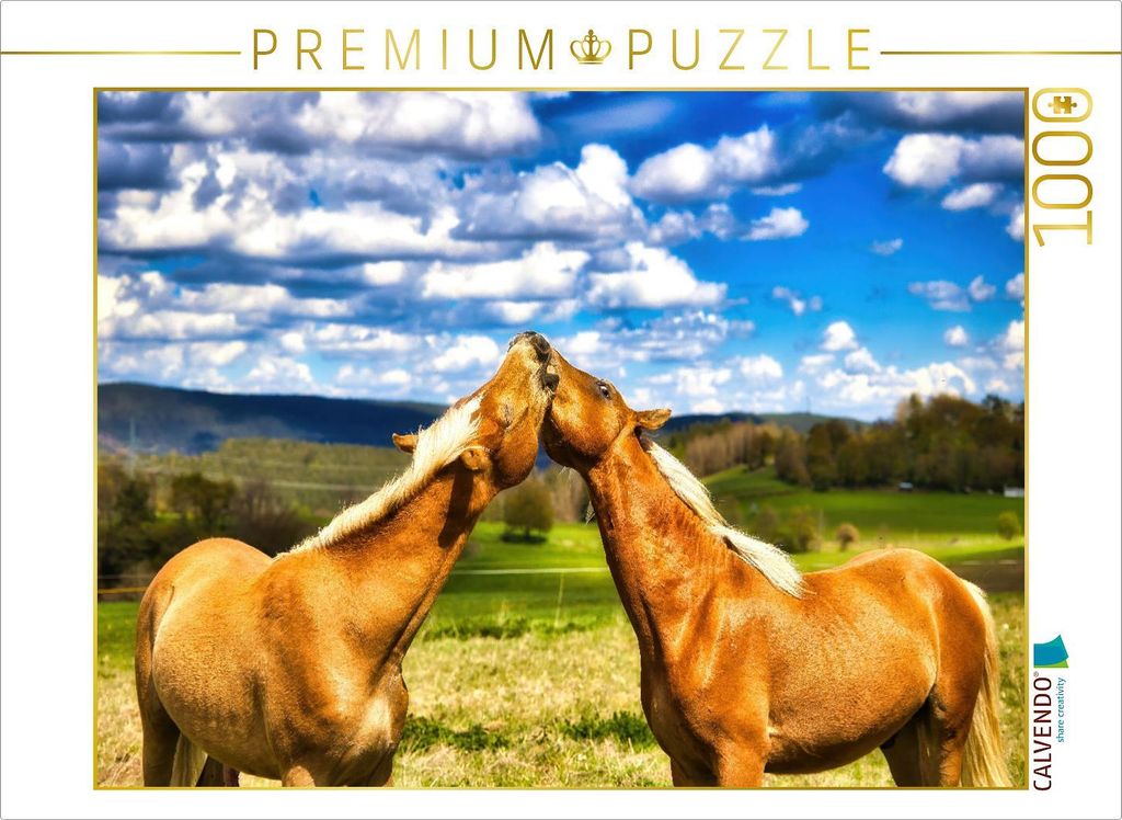 CALVENDO Puzzle Ein Motiv aus dem Kalender Haflinger im Thüringer Wald | 1000 Teile Lege-Größe 64x48cm Foto-Puzzle für glückliche Stunden