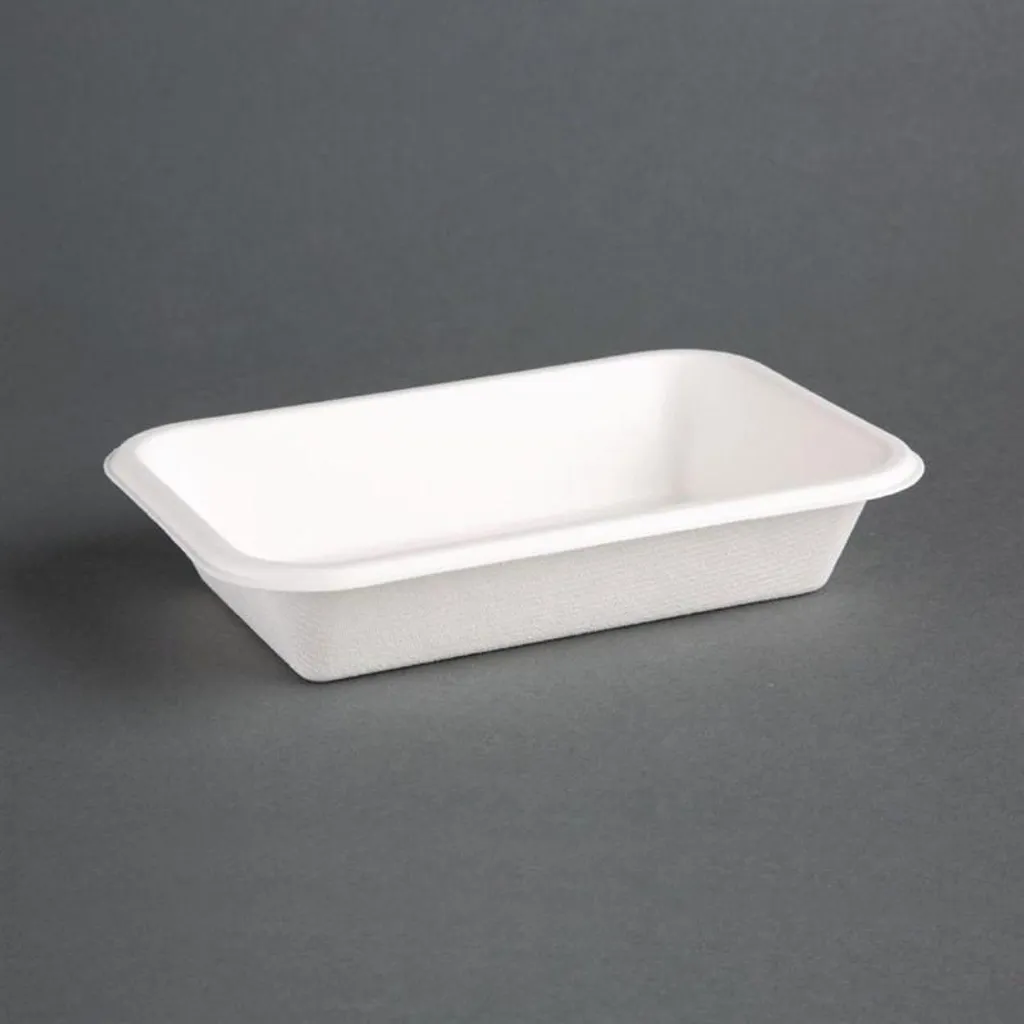 Stock 50 Vaschette Alimentari Fiesta Compostabili 455ml Bagassa