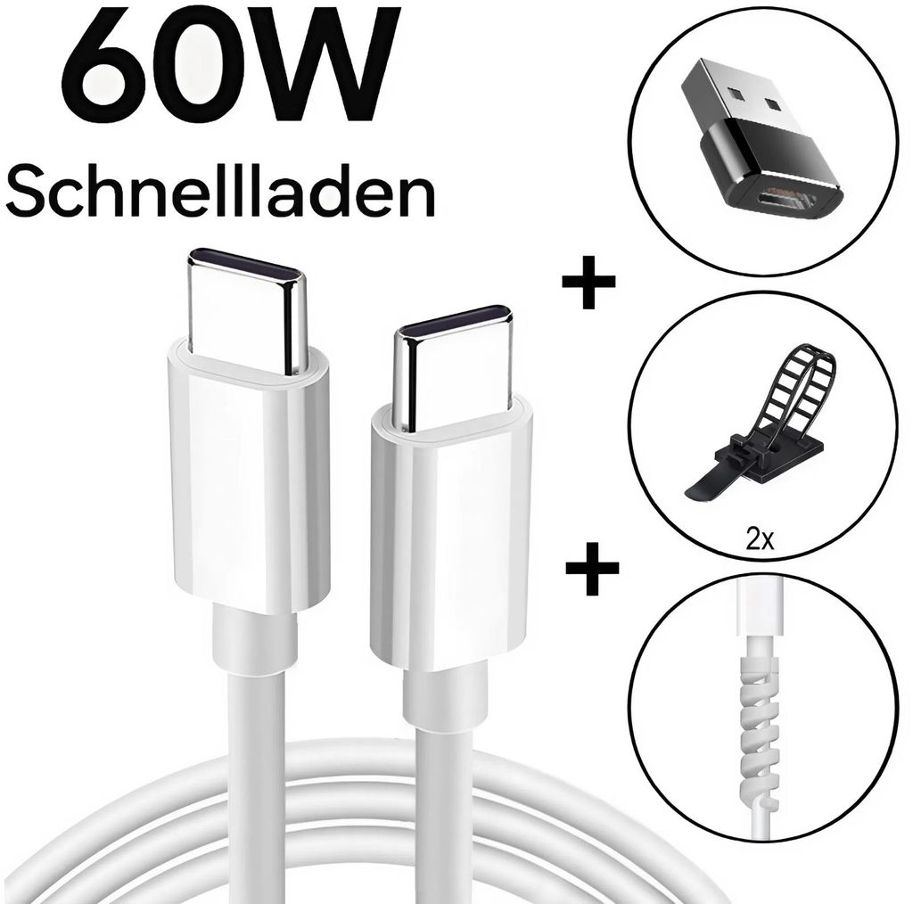 USB C Ladekabel 2m Schnellladen Datenkabel 60W Samsung Produktbild 