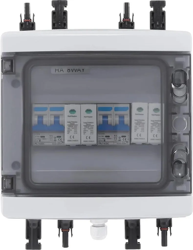 Boîtier de raccordement PV 1000V 25A pour 2 chaînes photovoltaïques