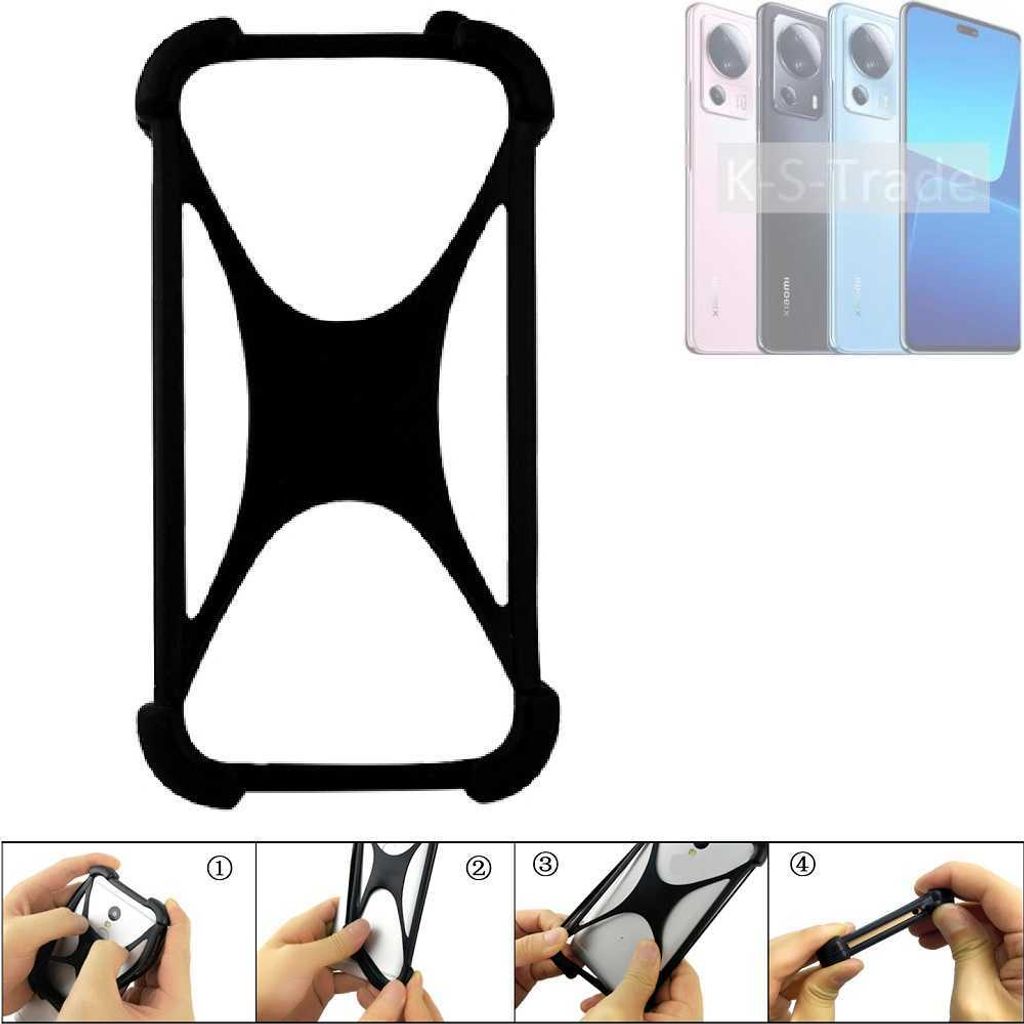 K-S-Trade Handy-Hülle Schutz-Hülle kompatibel mit Xiaomi 13 Lite Silikon Bumper TPU Softcase Smartphone Stoßschutz, schwarz