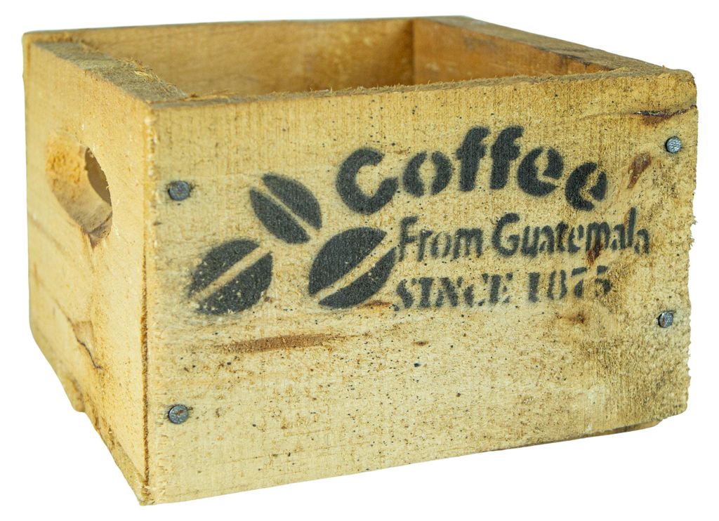 alte Holzkiste Coffee XXS Vintage Upcycling DIY 14x14,5x10cm