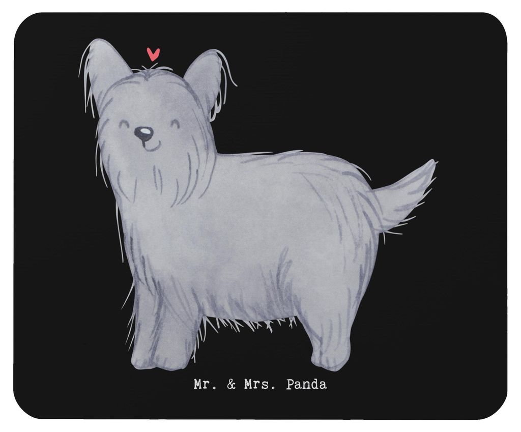 Mr. & Mrs. Panda Mauspad Skye Terrier Lebensretter - Schwarz - Geschenk, pc mausunterlage, Mouse Pad, Mousepad, laptop