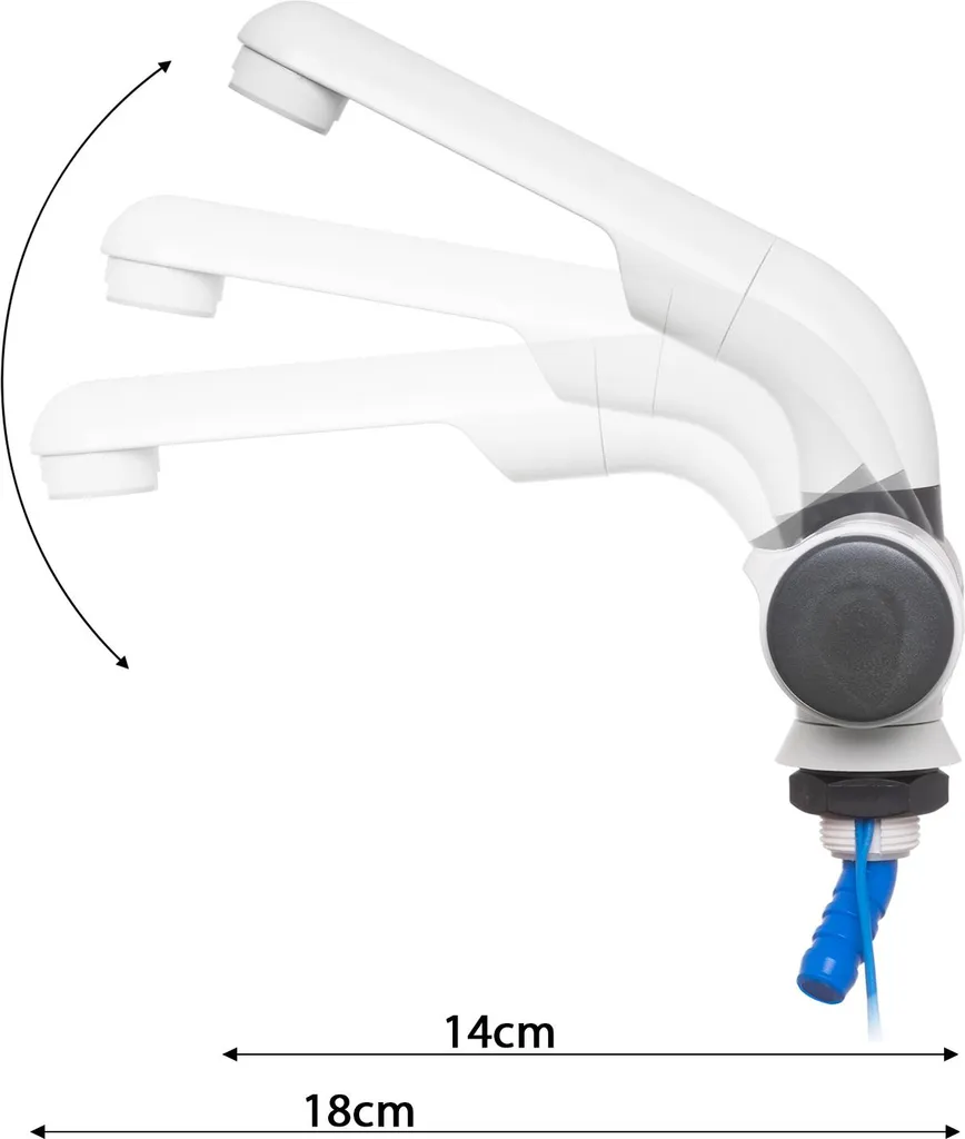 Robinet 12V eau froide pour aménagement fourgon et caravane blanc - 3