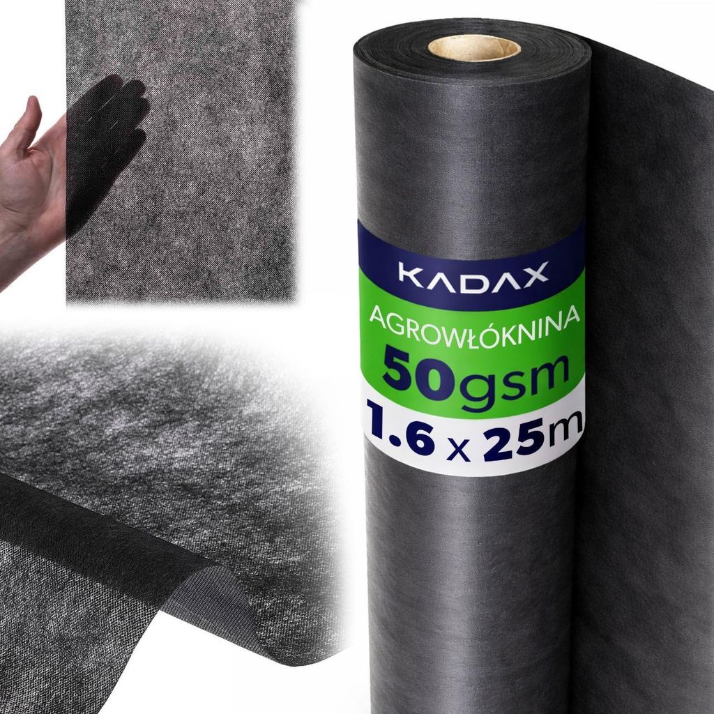 KADAX Telo antierbacce 1,6 x 25 m, 50 g/m², nero; telo da Immagine del prodotto 