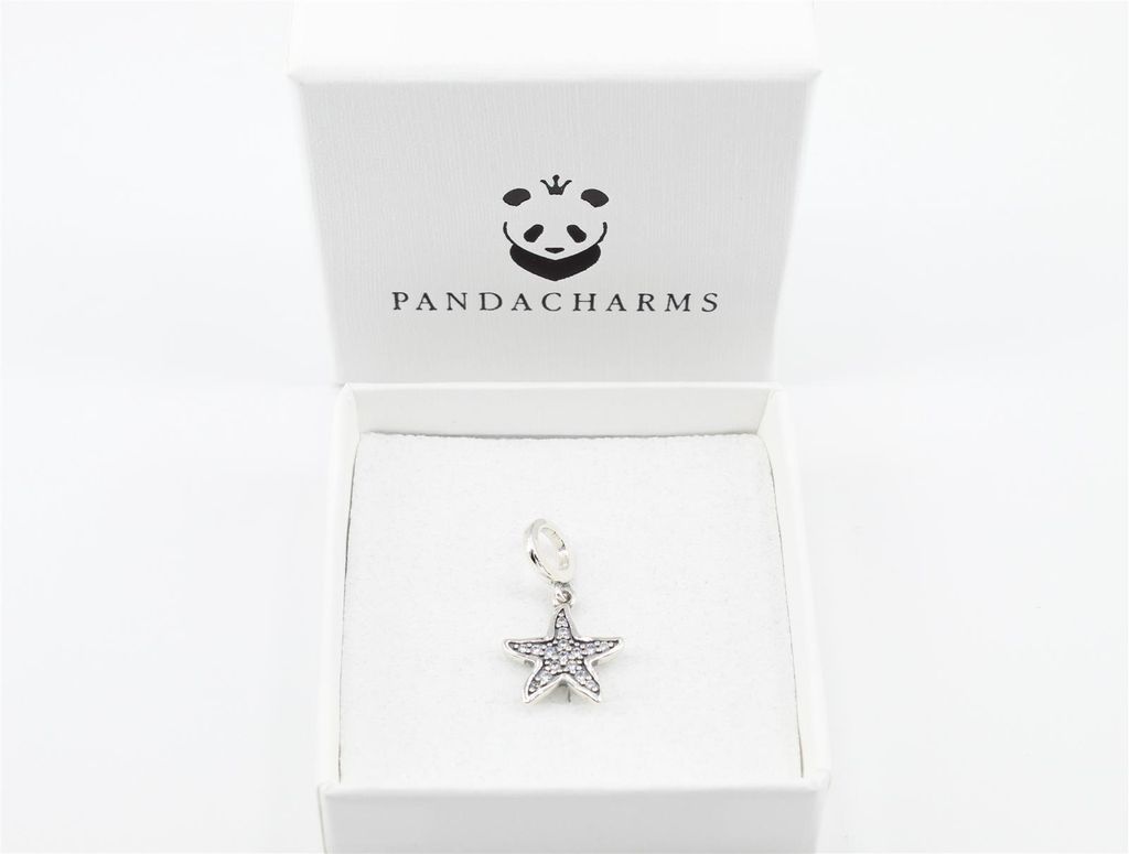 PANDACHARMS Glänzender Seestern Charm Anhänger, 925er Sterling Silber, passt zu Pandora