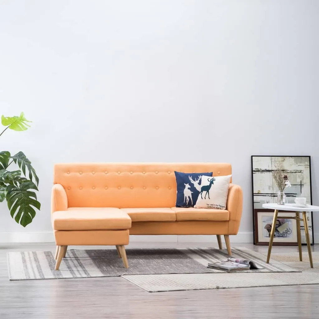 Canapé d'angle en tissu orange pour salon moderne - Style Scandinave