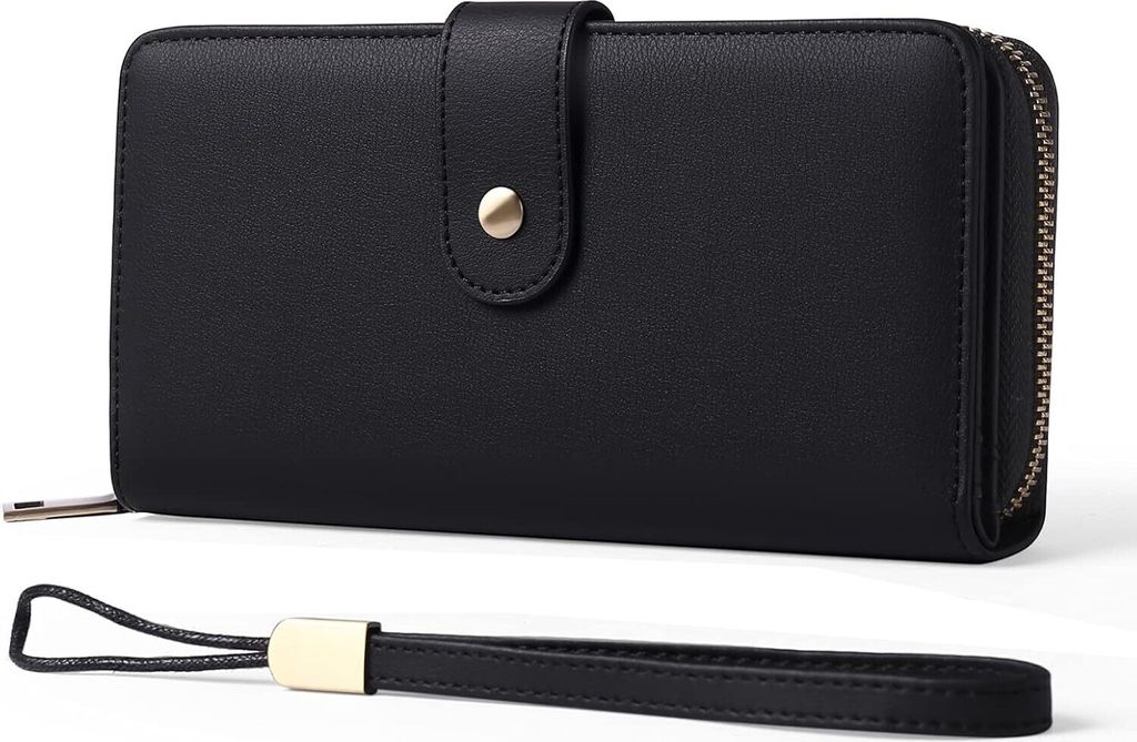 Geldbörse Damen Gross - Portemonnaie Damen Gross Mittelgroß Geldbeutel Damen Portmonee Damen Leder Große Kapazität mit RFID Schutz mit 14 Karte...