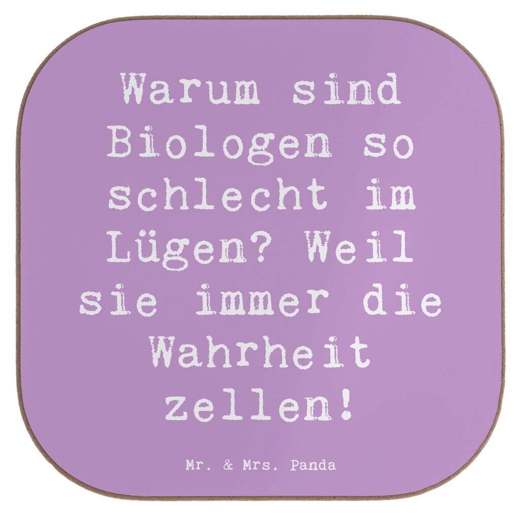 Mr. & Mrs. Panda Untersetzer für Gläser Spruch Biologin Wahrheit - Lavendeltraum - Geschenk, Tischuntersetzer, handgefertigt, Tassen, Lebewesen, ...