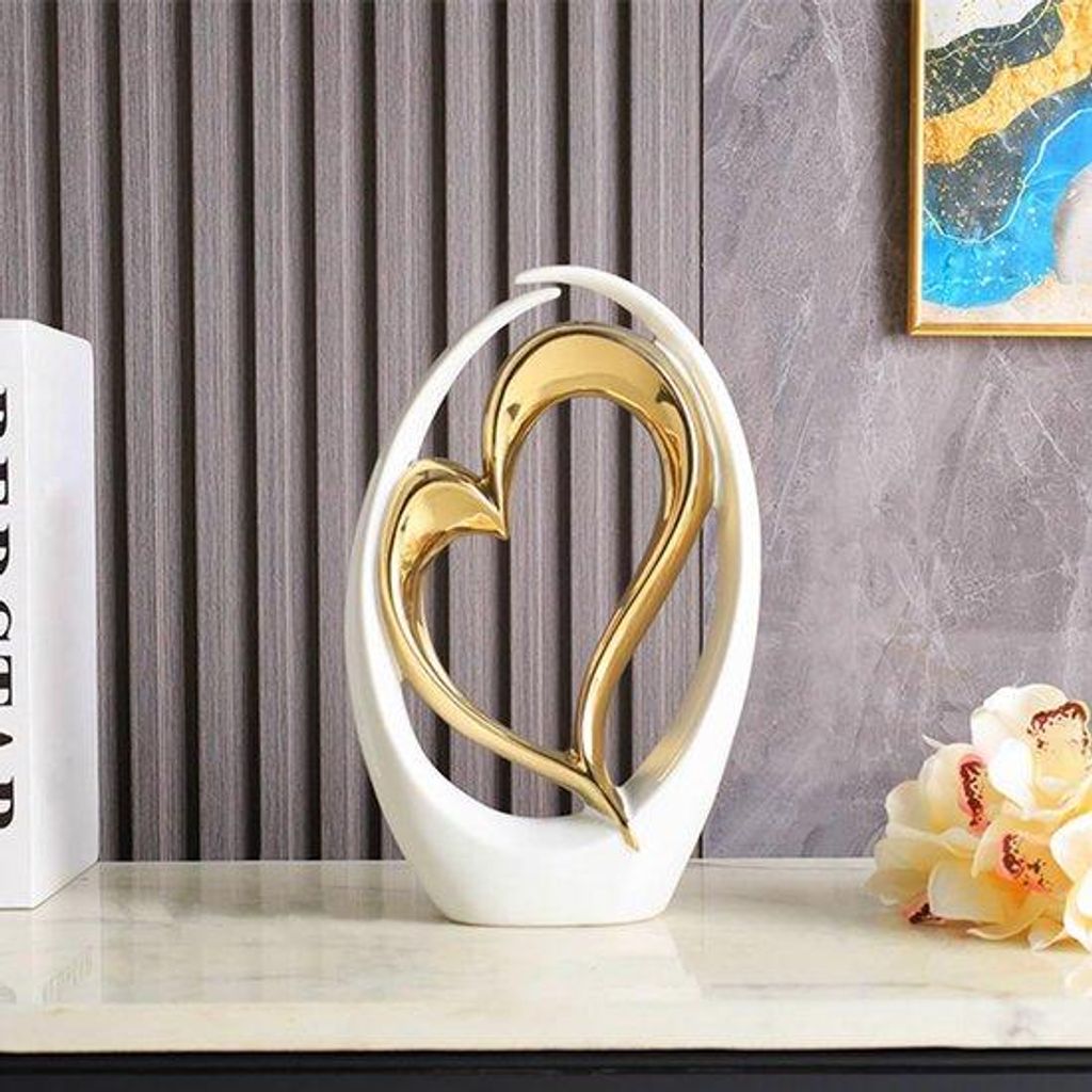 Keramische Herzdécoration für Wohnzimmer Produktbild 