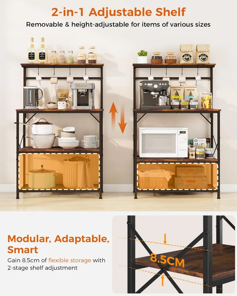 Étagère à micro-ondes robuste avec protection anti-basculement stable - 8