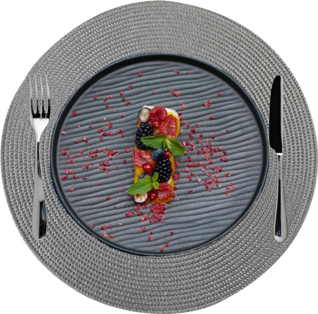 Runder Tischuntersetzer Für Teller Küchenmatte 38 Cm Silber Chef