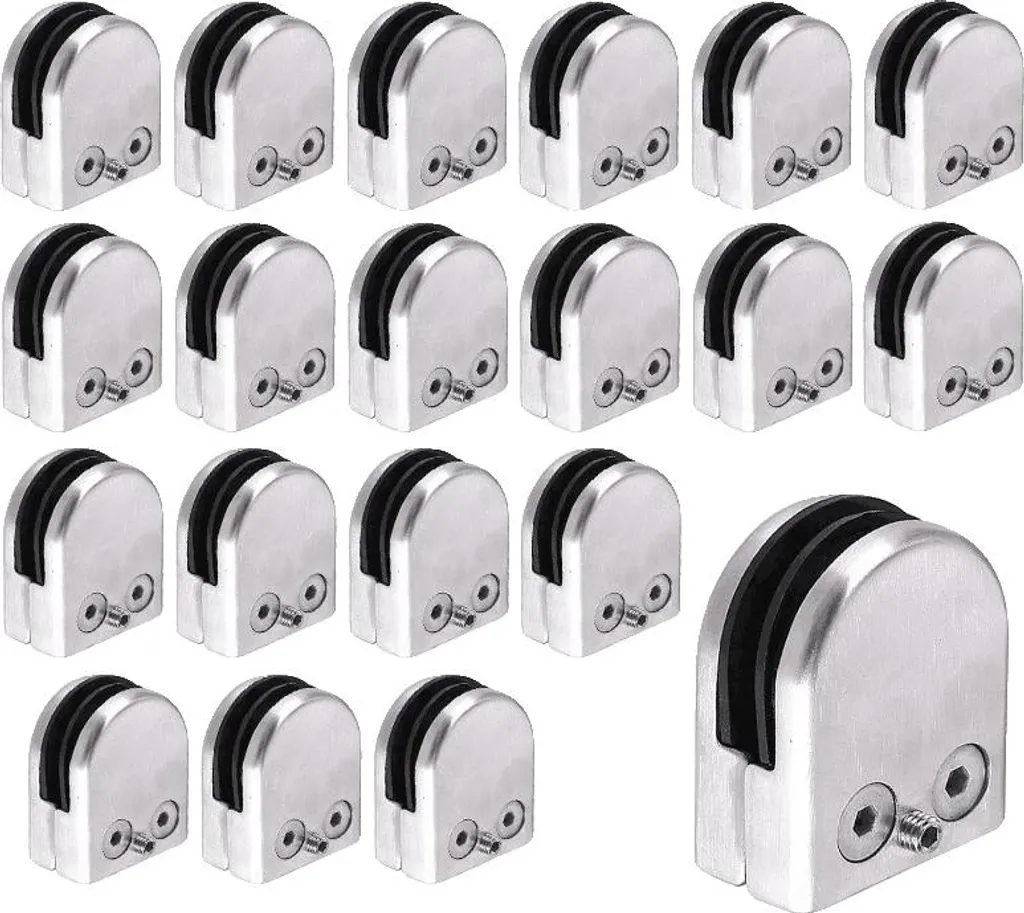 Pince à verre en acier inoxydable 304 pour verre 8-10 mm - Lot de 20