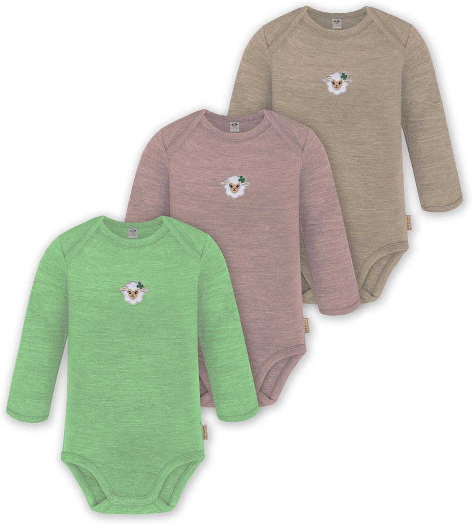normani 3er Pack Baby Merino Body Langarm