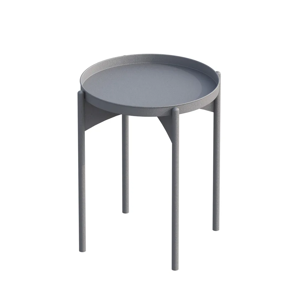 Table basse anthracite 100% métal robuste et stable - 44x44x57 cm - 4