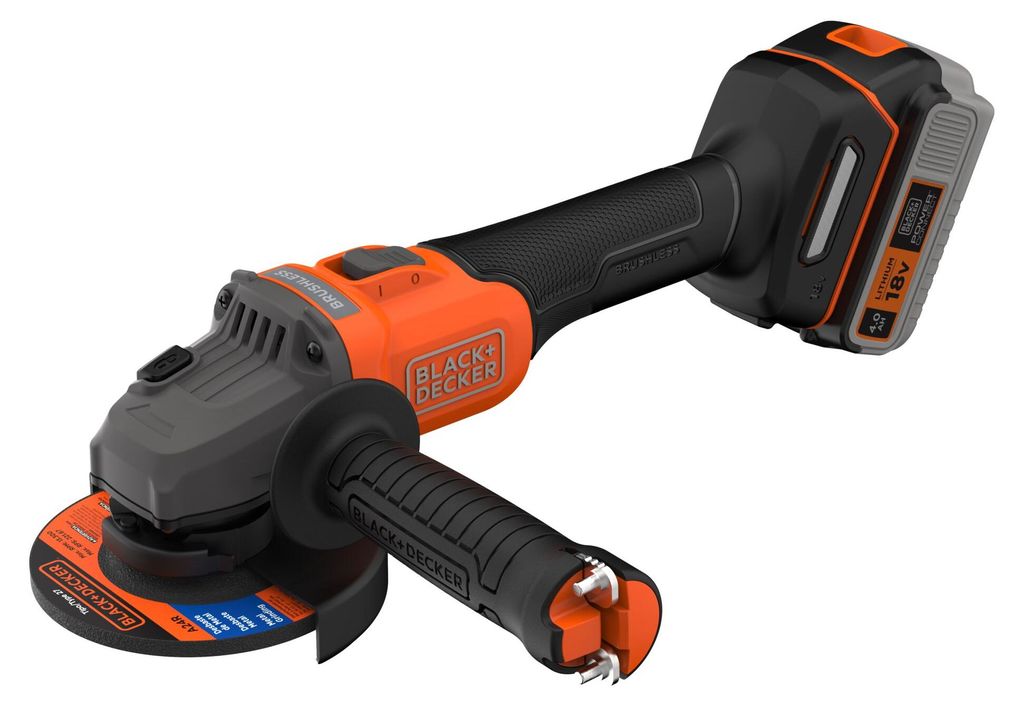 Black & Decker Akku-Winkelschl. 115mm, 18V 4Ah,Tasche Immagine del prodotto 