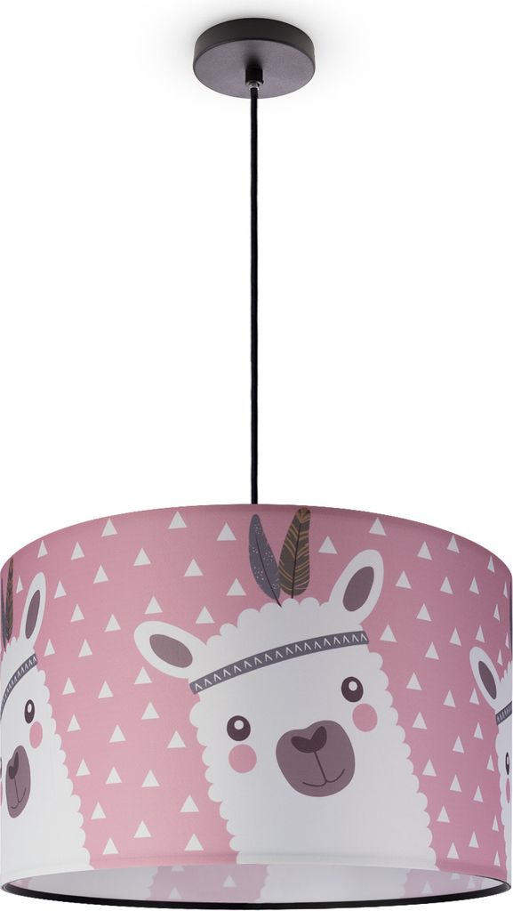 Kinderlampe Deckenlampe LED Pendelleuchte Kinderzimmer Lampe Lama-Motiv, E27 Leuchten Farbe / Größe Pink (Ø45.5cm)