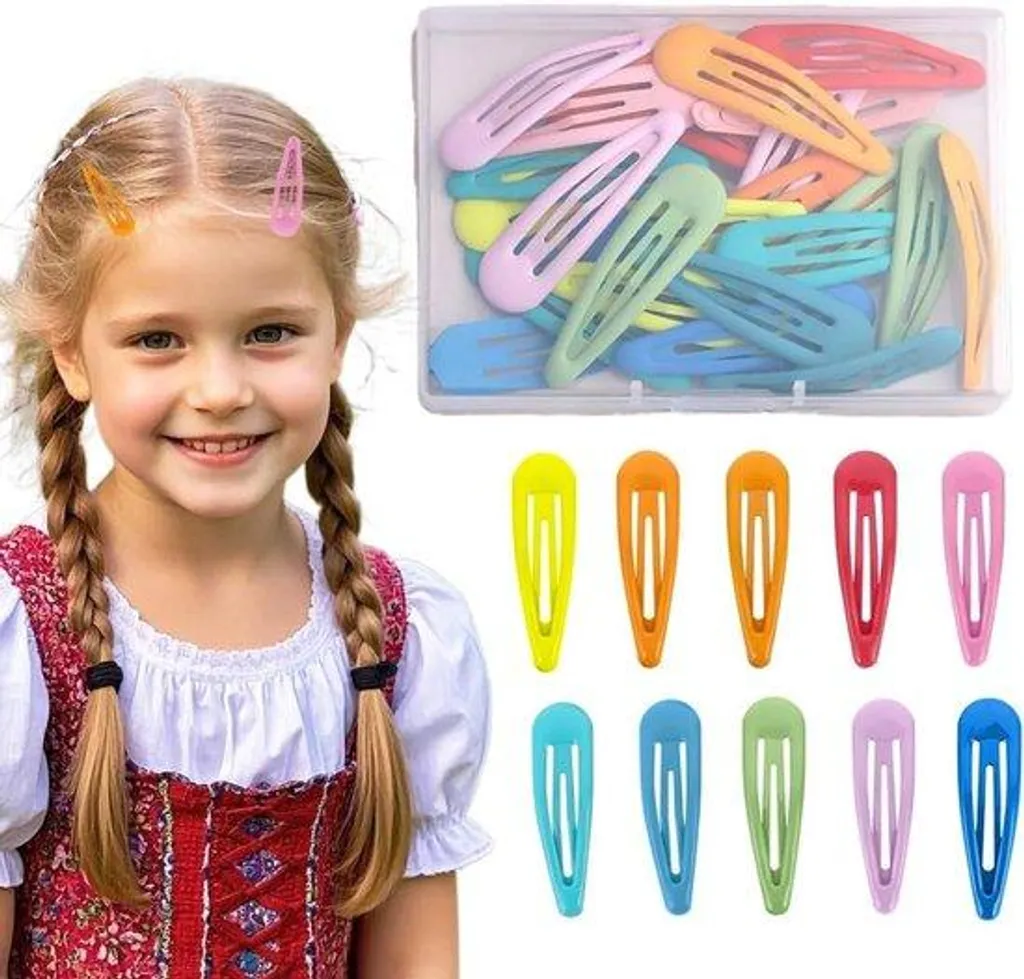 Lot de 30 barrettes cheveux design métallisé antidérapantes pour filles