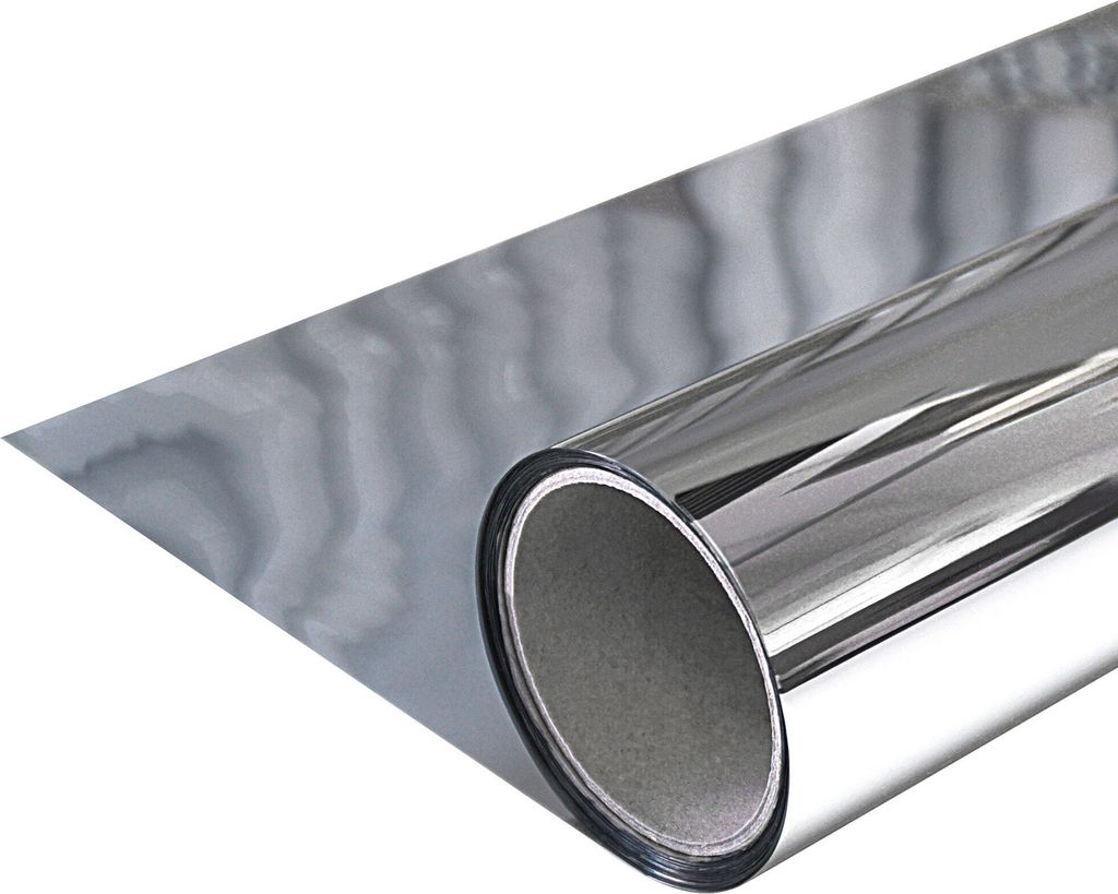 Spiegelfolie Fenster 90x50 cm - Spiegel Silber - Sichtschutzfolie selbstklebend | Sonnenschutzfolie Hitzeschützend für Innen | Fensterfolie für ...