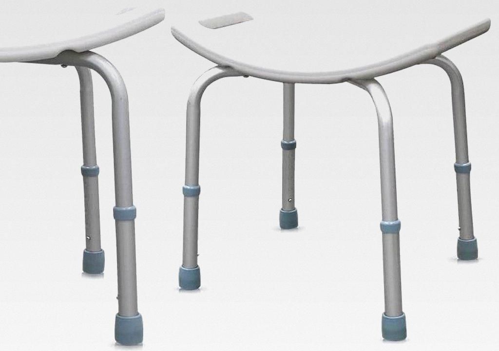 Badezimmerhocker, höhenverstellbar, orthopädisch, PVC-Sitz, ergonomisch, rutschfeste Enden, weiße Farbe, für Senioren