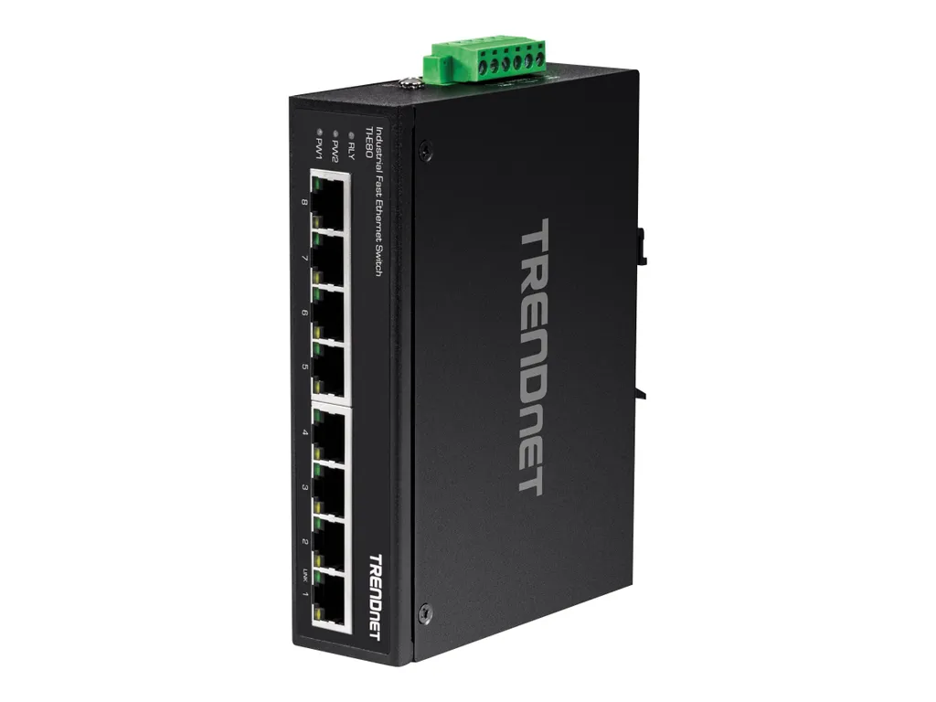 TRENDnet TI-E80 Switch Industriale 8 Porte Fast Ethernet DIN-Rail per Fabbriche