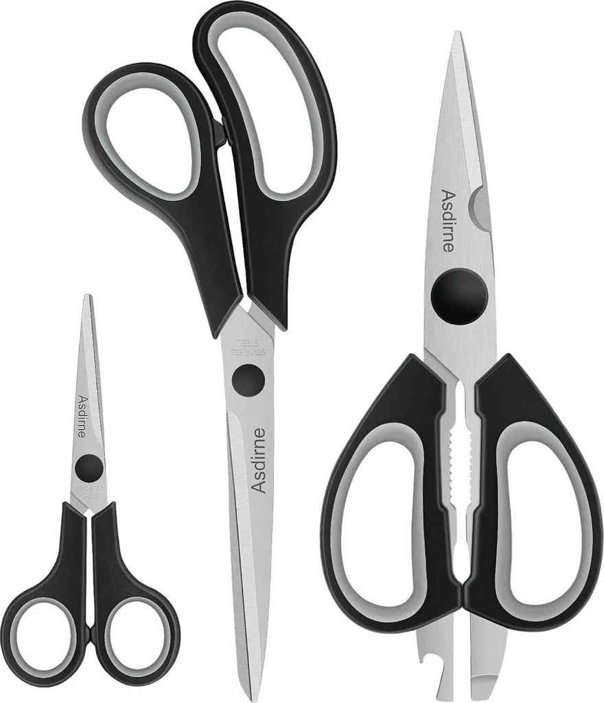 Set de ciseaux de cuisine 3 pièces en acier inoxydable haute précision