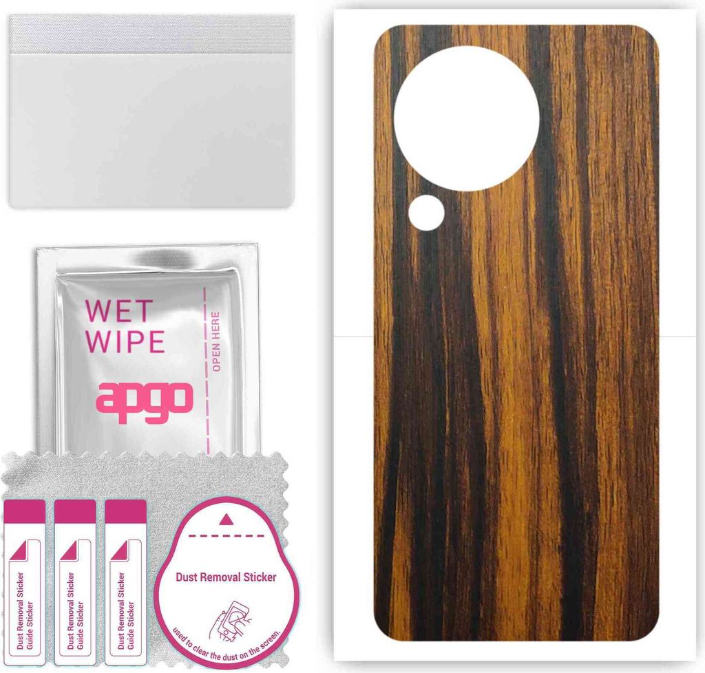 apgo Rückseite Schutzfolie, Skin, kompatibel mit Xiaomi Civi 3, Hinten Displayschutzfolie aus Vinylfolie, kratzfest, einfache Montage - Tigerwood