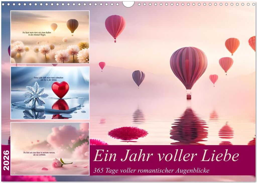 Ein Jahr voller Liebe (Wandkalender 2026 DIN A3 quer), CALVENDO Monatskalender