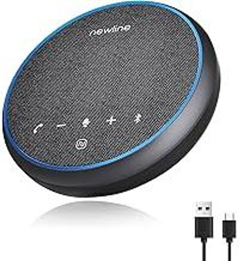 Konferenzlautsprecher mit Mikrofon Bluetooth USB Lautsprecher für PC, Geräuschunterdrückung, 360°Sprachaufnahme 43 Stunden Standby, Speaker kom...