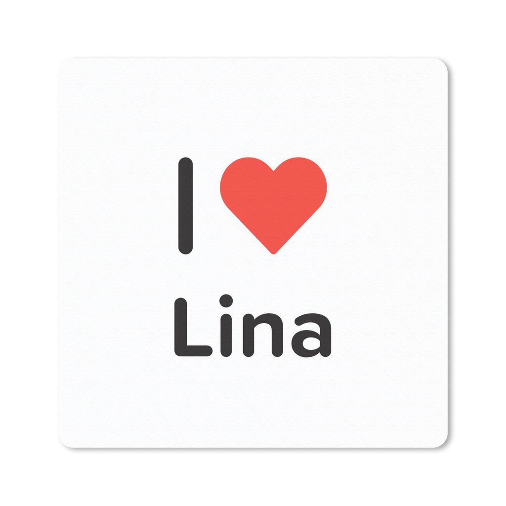 MuchoWow Mauspad Mousepad Ich liebe - Lina - Mädchen 30x30 cm - Mousepads - Maus Mat - Pad - Mausunterlage - Gaming