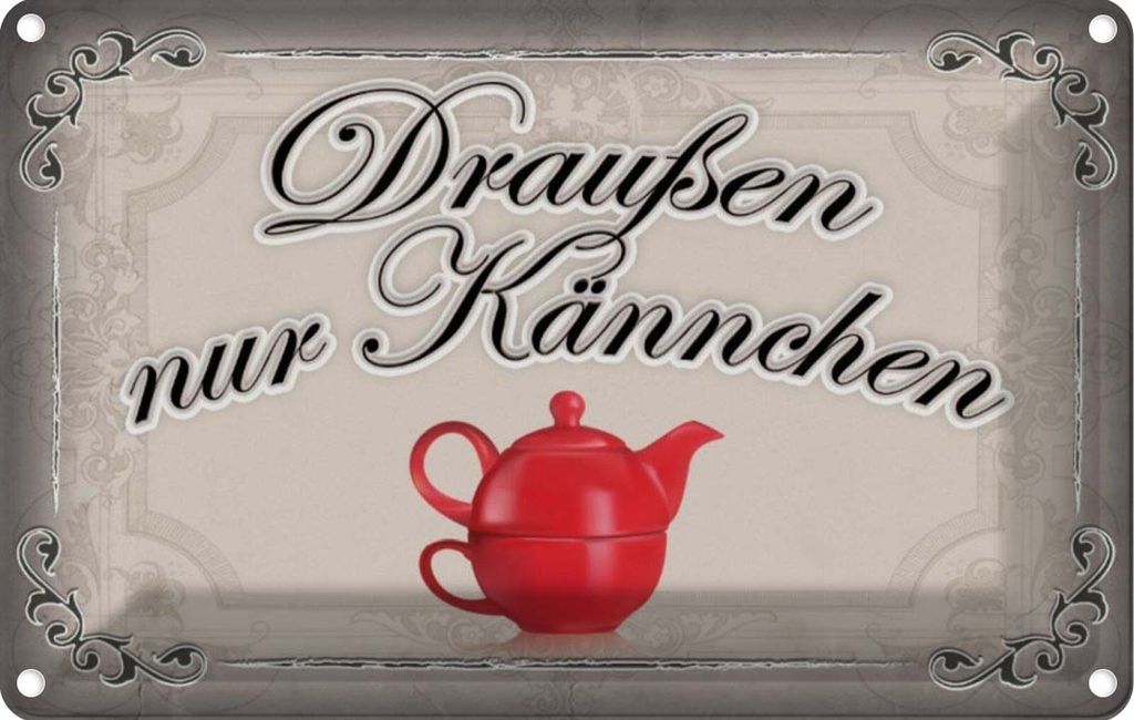 vianmo Blechschild 20x30 cm Kaffee draußen nur Kännchen Produktbild 