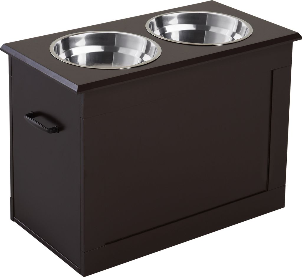 PawHut Hunde Fressnapf mit Staumraum 2 Näpfen Futterstation Produktbild 