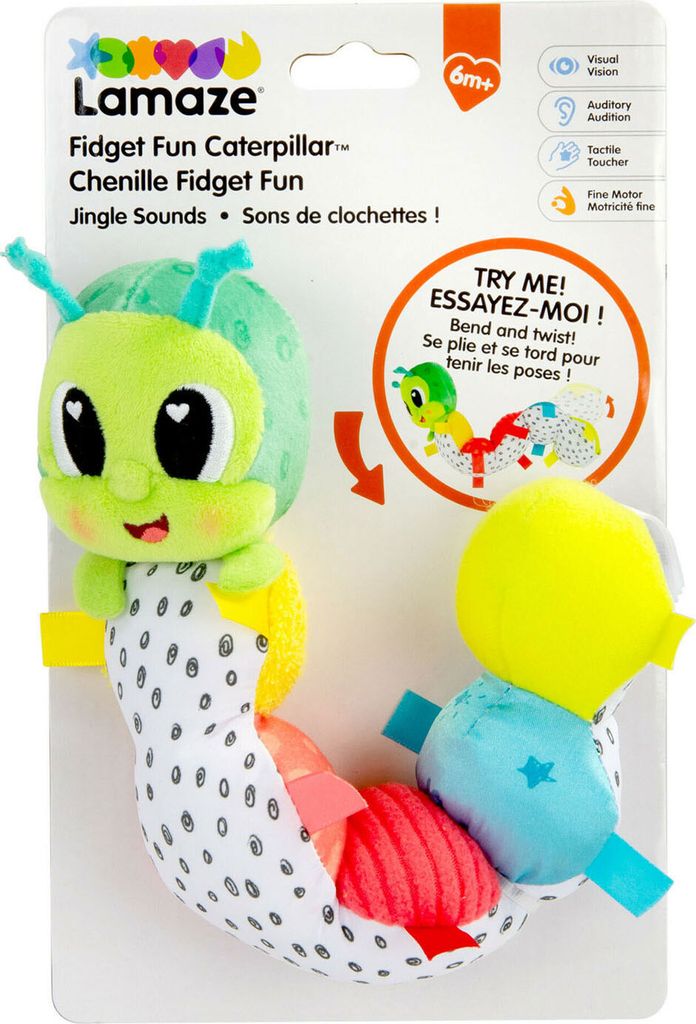 Lamaze Fidget Fun Raupe Kuscheltier Babyspielzeug - bunt und sicher