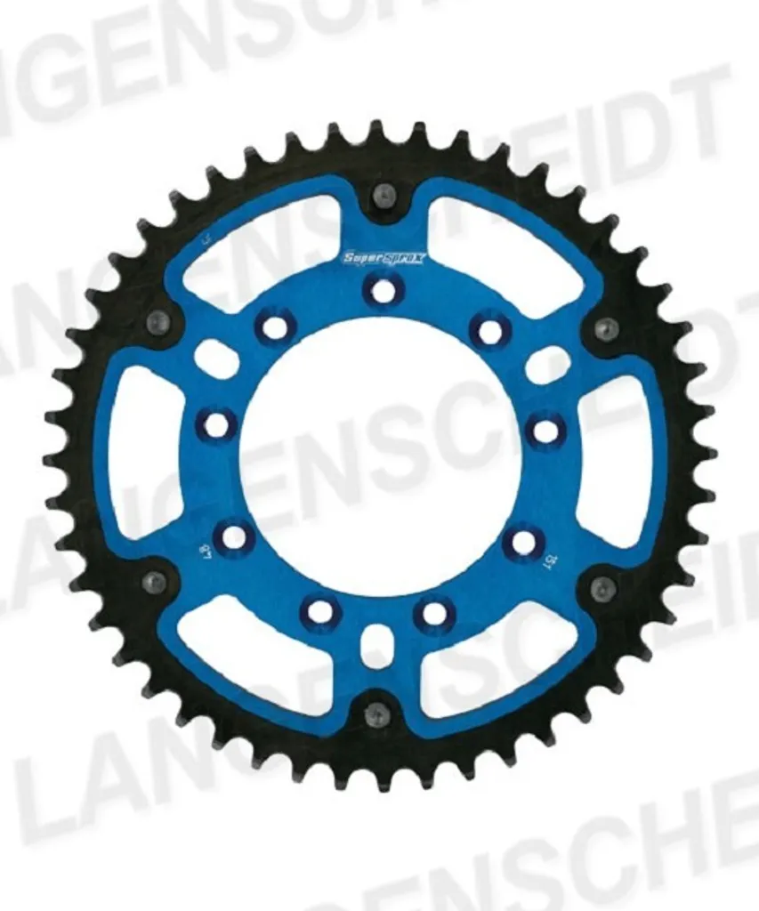 Couronne Moto 51 Dents Supersprox Bleue Pas 520 pour Enduro et Cross