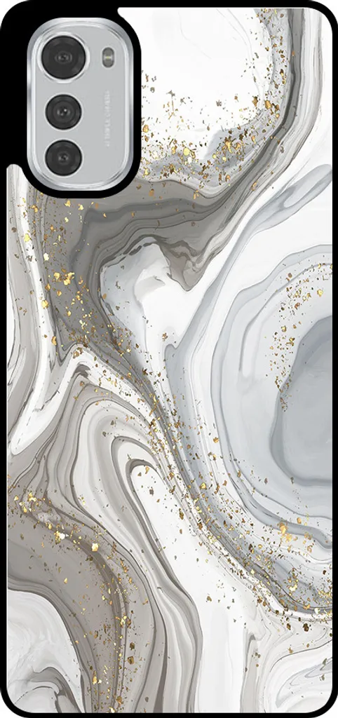 Cover Motorola Moto E32s Effetto Marmo Argento - Glamour Smartphonica